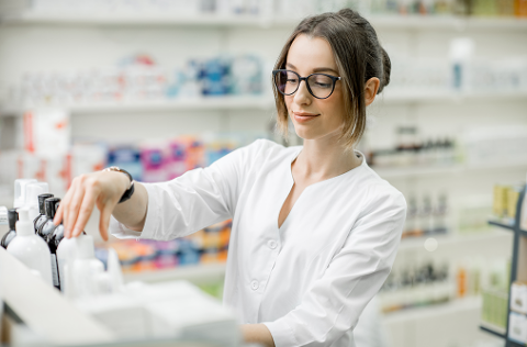 Woman working in pharmacy